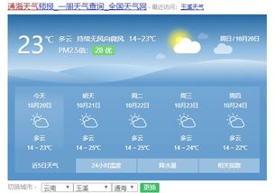 通海天气预报，明日晴转多云，气温舒适宜出行
